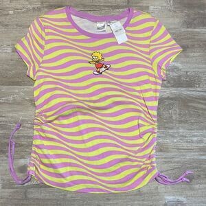 Lisa The Simpsons Cartoon Skateboard Shirt Top Girls Size XXL